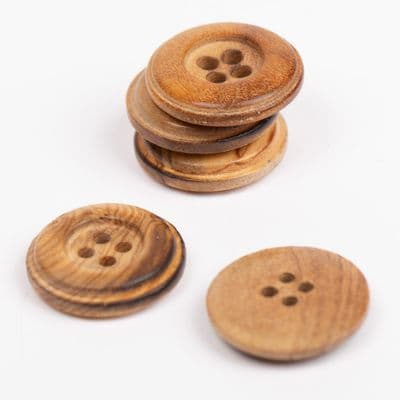 511  - Olive Wood - DROPS Button - 20mm