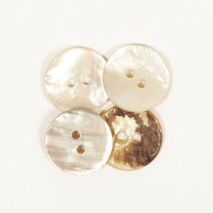 521 - Arched (White) - DROPS Button - 15mm - Mother of Pearl