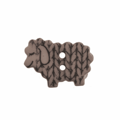 Brown Knitted Sheep Button G448218\32