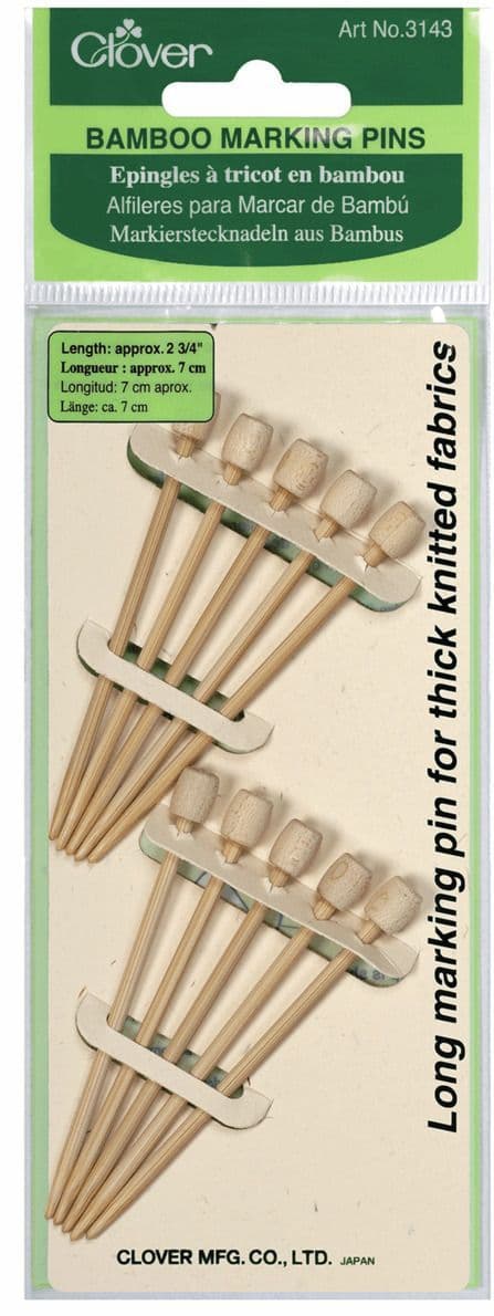 Clover Bamboo Marking Pins for Knitting