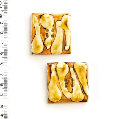 L468 Butterscotch Square (set of 2) - Incomparable Buttons