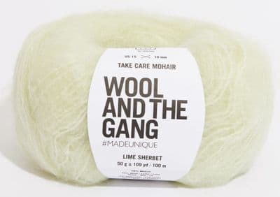 Lime Sherbert - Wool and the Gang Take Care Mohair - 50g balls