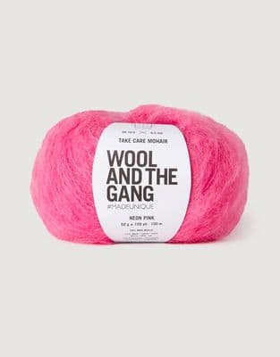 Neon Pink - Wool and the Gang Take Care Mohair  - 50g balls