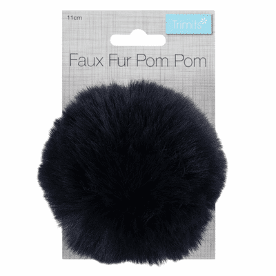 Pom Pom Faux Fur - Navy
