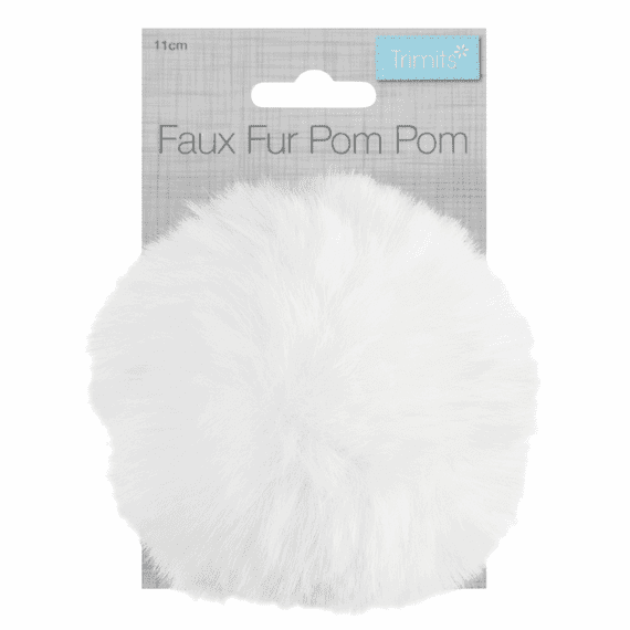 Pom Pom Faux Fur - White