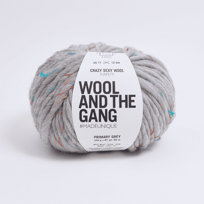 Primary Grey - Wool and the Gang Crazy Sexy Wool Funfetti -200g