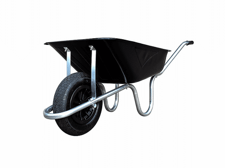 Black Wheelbarrow with Pneumatic Wheel - 85 Litre