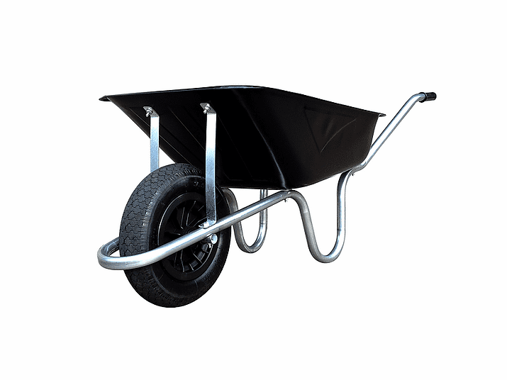 Black Wheelbarrow with Pneumatic Wheel - 85 Litre