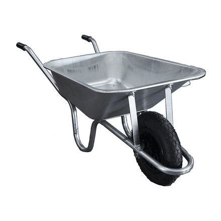 Galvanised Wheelbarrow with Pneumatic Wheel - 90 Litre