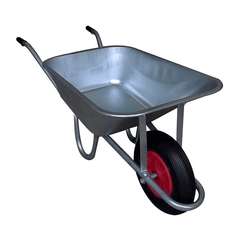 Heavy Duty Galvanised Wheelbarrow with Puncture Proof Wheel - 110 Litre