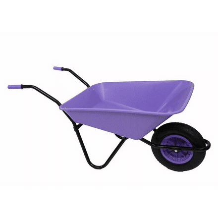 Purple Plastic Wheelbarrow with Pneumatic Wheel - 85 Litre
