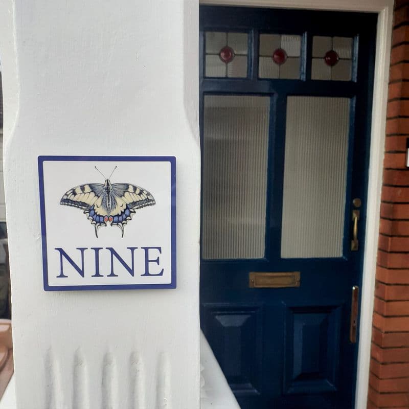 Butterfly house sign or wall plaque