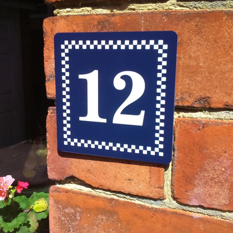 Chequers personalised house sign