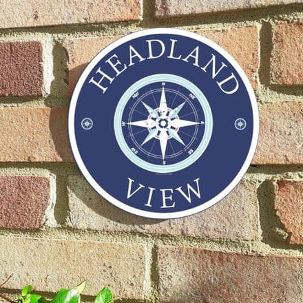Compass house sign or wall plaque