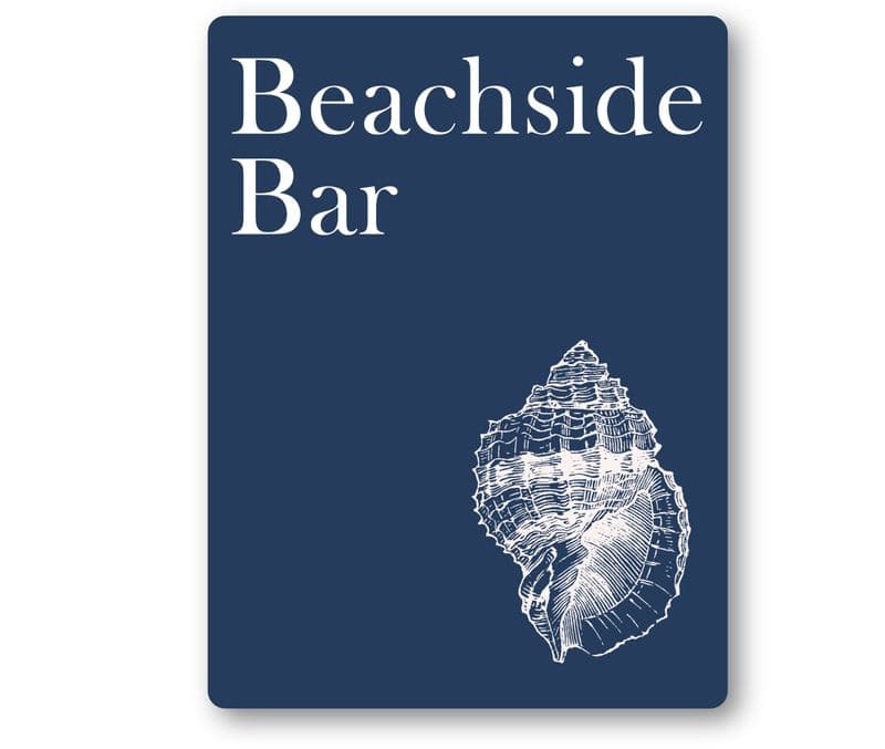 Conch shell on navy house sign