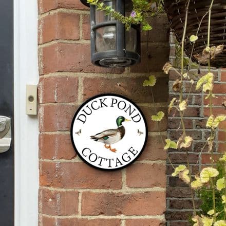 Duck personalised house sign or wall plaque