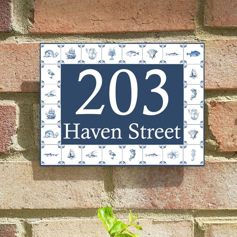 Dutch tiles house sign or wall plaque