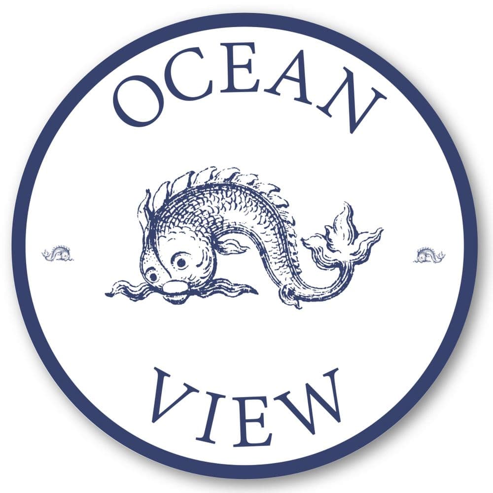 Heraldic fish round house sign or wall plaque