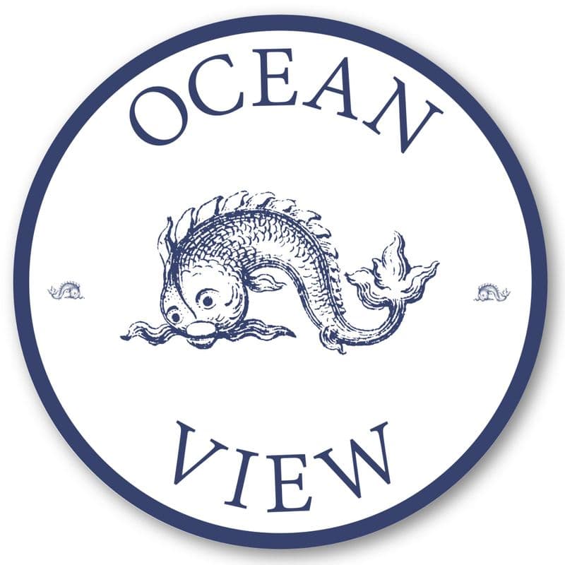 Heraldic fish round house sign or wall plaque