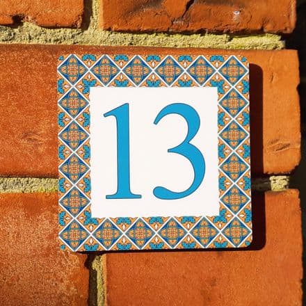 Marrakech tiles house sign or wall plaque
