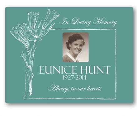 Memorial plaque with photo - crocus frame