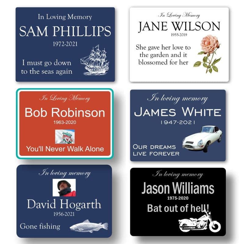 Memorial plaque with your symbol and photo