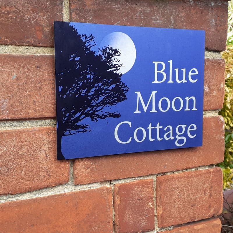 Moon house sign or wall plaque