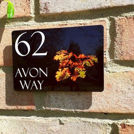 Oak Leaves house sign or wall plaque