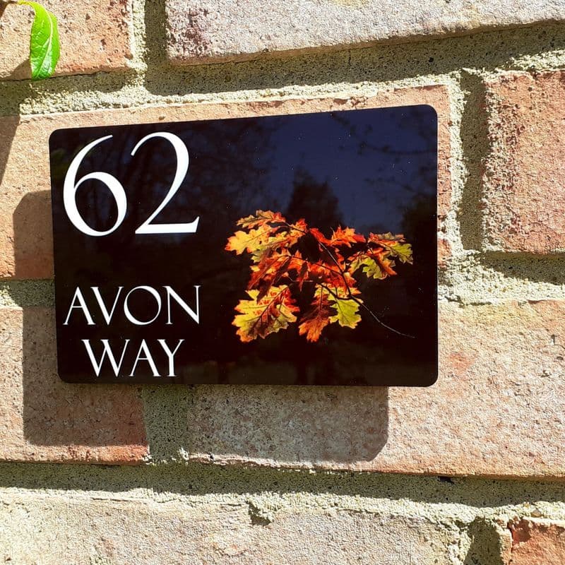 Oak Leaves house sign or wall plaque