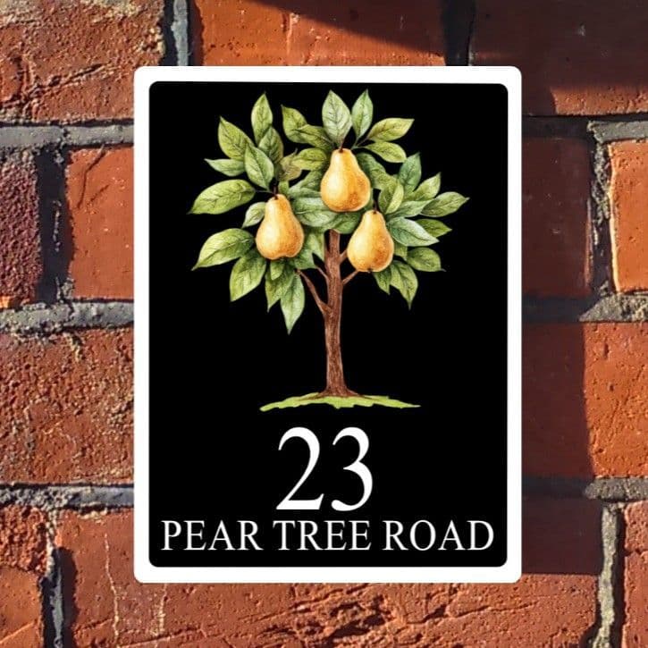 Pear tree personalised house sign or number