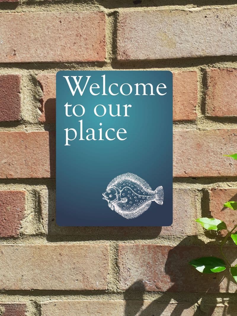 Plaice fish house sign or wall plaque