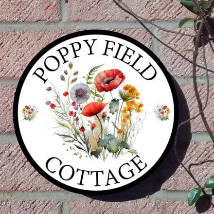 Poppies house sign or memorial plaque