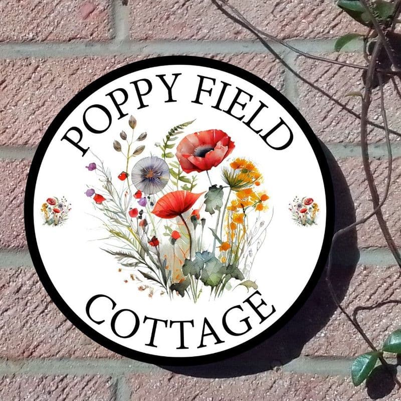 Poppies house sign or memorial plaque