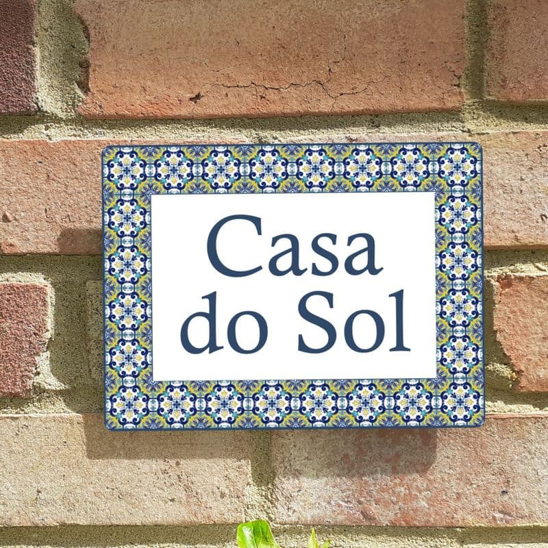 Portuguese pattern house sign or wall plaque