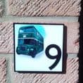 Retro bus house sign or wall plaque
