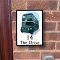 Retro bus house sign or wall plaque