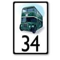 Retro bus house sign or wall plaque