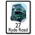 Retro bus house sign or wall plaque