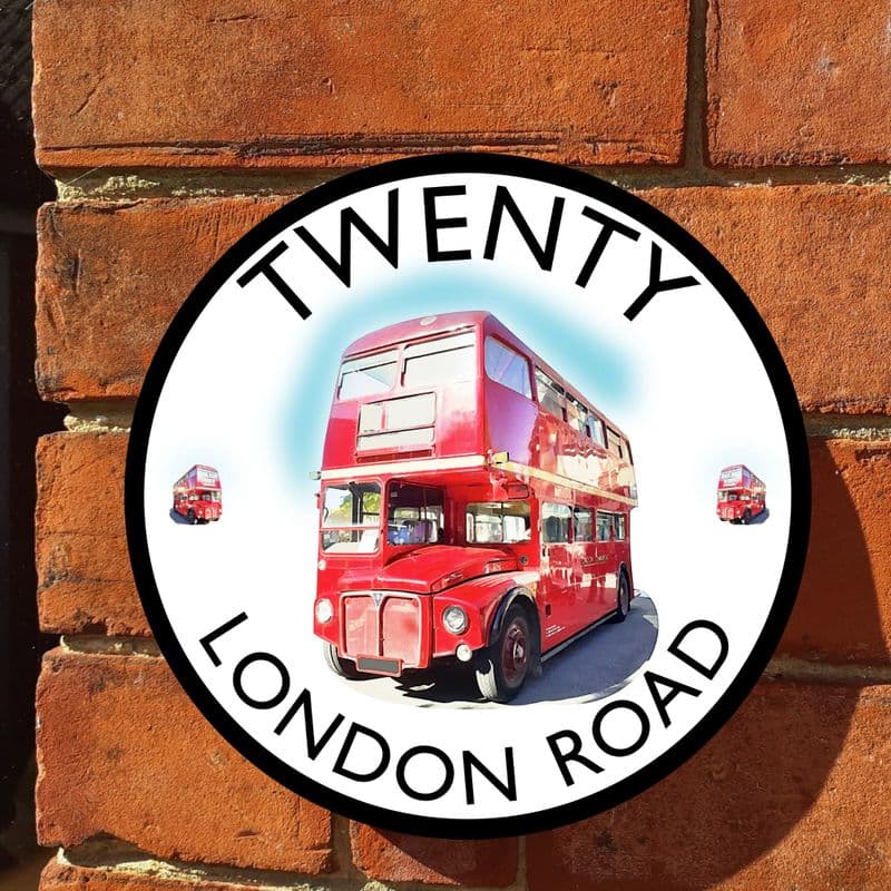 Retro bus house sign or wall plaque