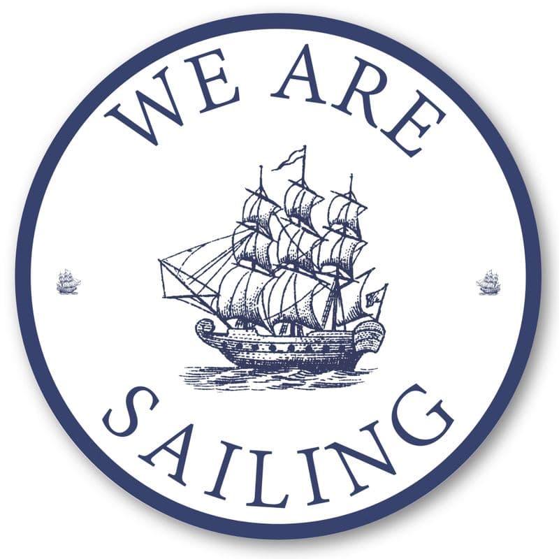 Sailing ship round house sign or wall plaque