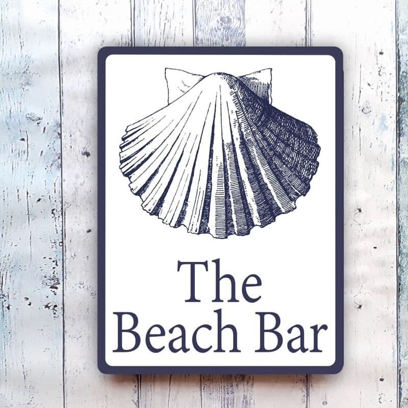 Scallop shell house sign or wall plaque