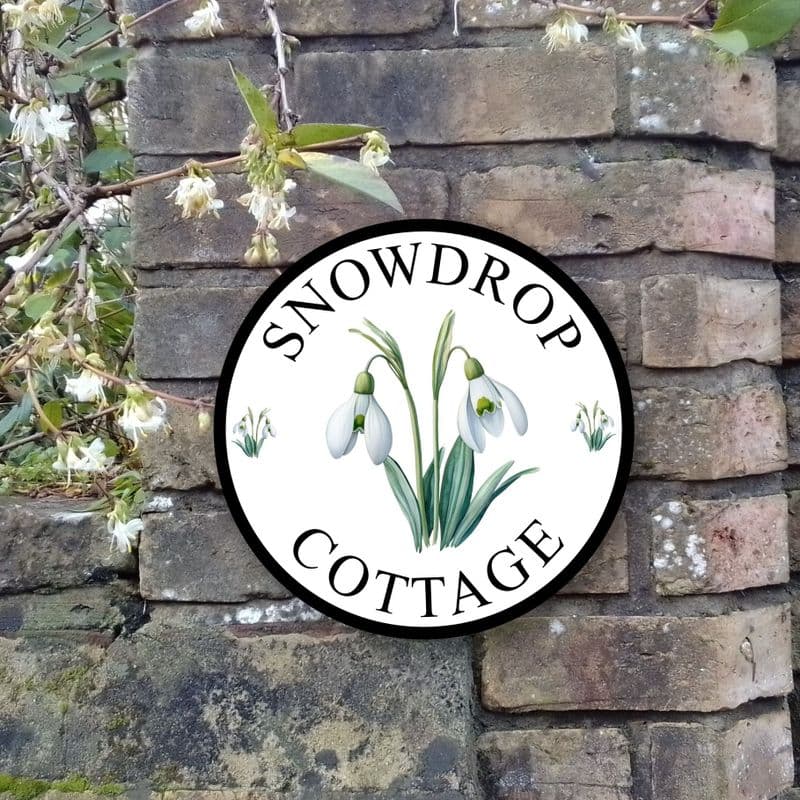 Snowdrop cottage or house sign