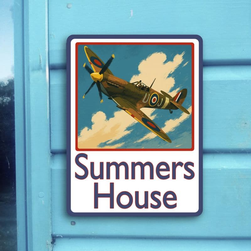 Spitfire aircraft house sign or wall plaque
