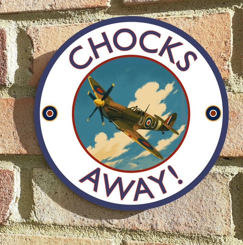 Spitfire aircraft house sign or wall plaque