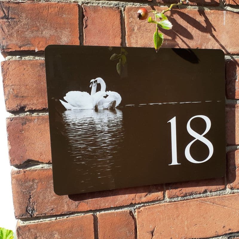Swan house sign or wall plaque