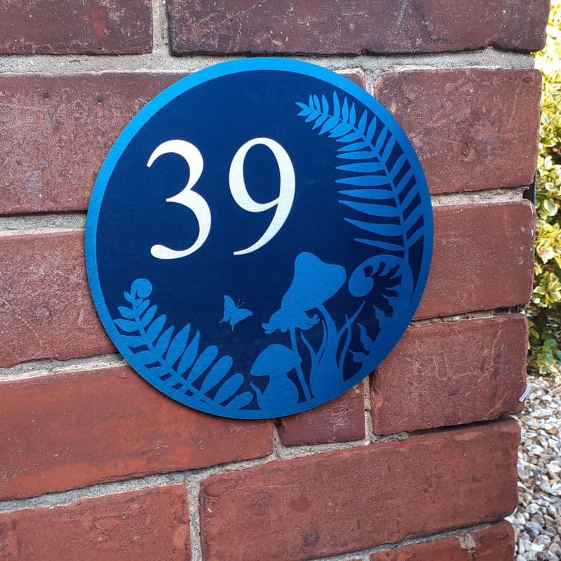 Toadstools & Ferns House Sign or Wall Plaque
