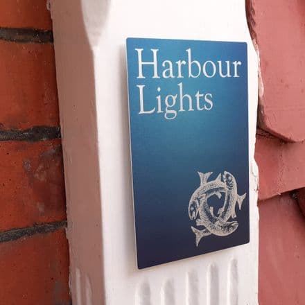 Trio of fish house sign or wall plaque