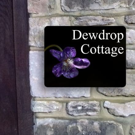 Violet house sign or wall plaque