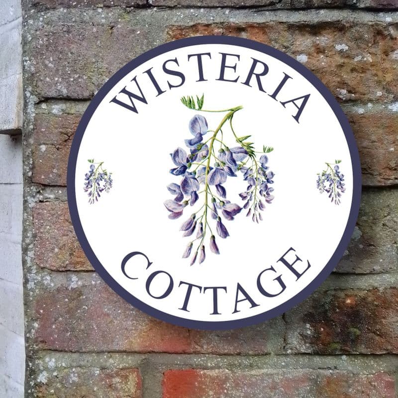 Wisteria house sign or wall plaque