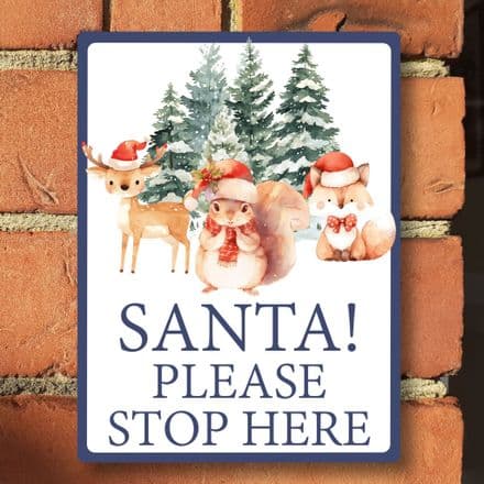 Xmas house sign woodland animals